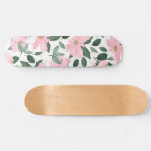 Skateboard Delicate Pink Roses Floral Painting (Horz)