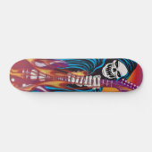 Skateboard Démon avec guitare flamboyante (Horz)