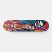 Skateboard Démon avec guitare flamboyante (Horz)