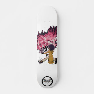 Skateboard Demonslayer Afro Tia demon fight glowing red eyes