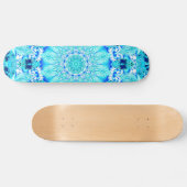 Skateboard Dentelle d'Aqua, mandala sensible et abstrait (Horz)