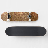 Skateboard Dentelle d'or de feuille sur l'arrière - plan (Horz)