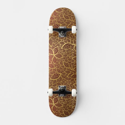 Skateboard Dentelle d'or de feuille sur l'arrière - plan (Recto)