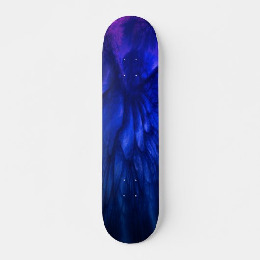 Skateboard Des ailes mystiques aux plumes bleues profondes (Devant)