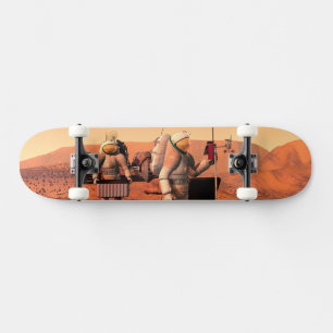 Skateboard Des Astronautes Mettent En Place Du Matériel Météo