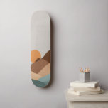 Skateboard Desert Landcape<br><div class="desc">Un soleil désertique et des montagnes skateboard paysage, style boho. Terracotta, bisque et vert.</div>
