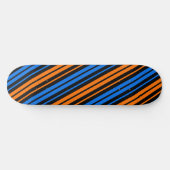 Skateboard Design à rayures verticales bleu orange bleu (Horz)