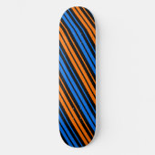 Skateboard Design à rayures verticales bleu orange bleu (Recto)