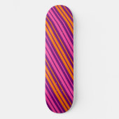 Skateboard Design à rayures verticales rose orange violet (Recto)