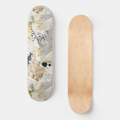 Skateboard Design de collage abstrait élégant neutre (Recto)