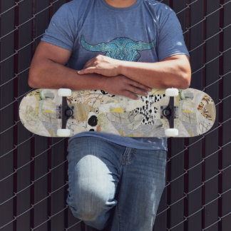 Skateboard Design de collage abstrait élégant neutre