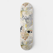 Skateboard Design de collage abstrait élégant neutre (Recto)
