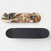 Skateboard Design de crayon floral avec Feuilles tawny (Horz)