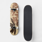 Skateboard Design de crayon floral avec Feuilles tawny (Recto)