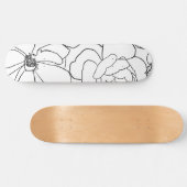 Skateboard Design de dessin élégant Rose Floral Line (Horz)