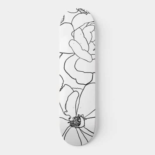 Skateboard Design de dessin élégant Rose Floral Line (Recto)
