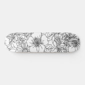 Skateboard Design élégant Doodé floral dessiné à la main (Horz)