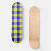 Skateboard Design En vichy jaune bleu (Recto)