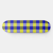 Skateboard Design En vichy jaune bleu (Horz)