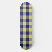 Skateboard Design En vichy jaune bleu (Recto)