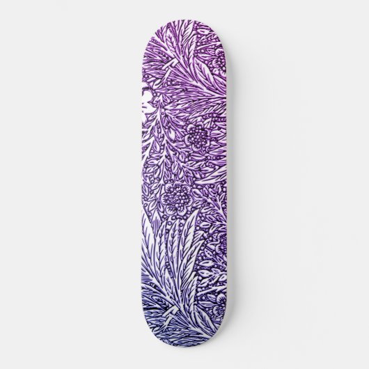 Skateboard Design floral complexe dans les tons violets et bl (Recto)