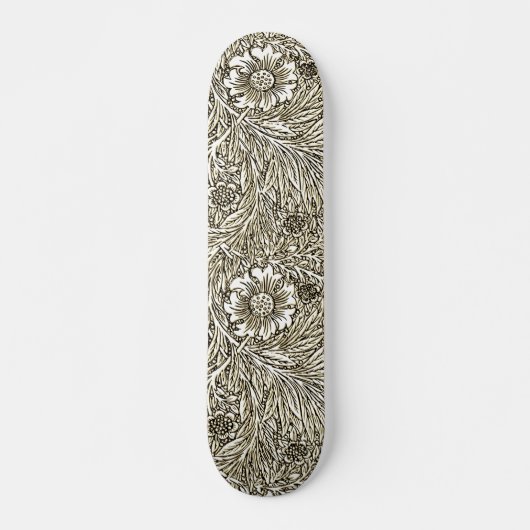 Skateboard Design floral complexe en Brown et blanc (Devant)
