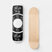 Skateboard Design floral en bois noir oriental (Recto)