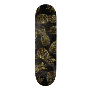 Skateboard Design géométrique moderne d'ananas en or