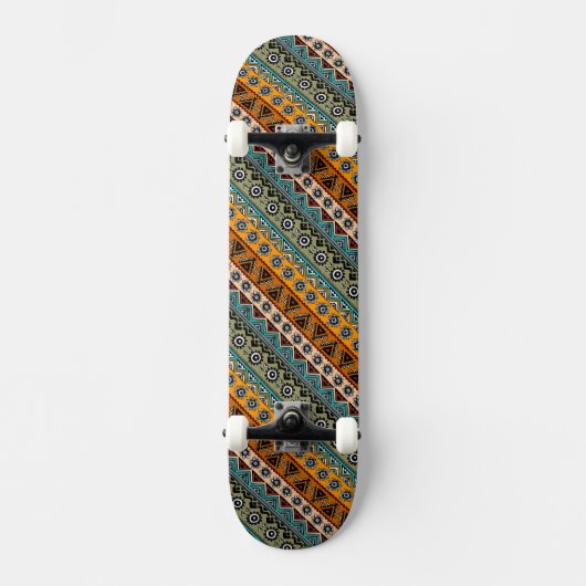 Skateboard Design motif aztèque coloré (Recto)