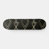 Skateboard Design rétro classique en noir et or (Horz)