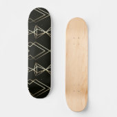 Skateboard Design rétro classique en noir et or (Recto)