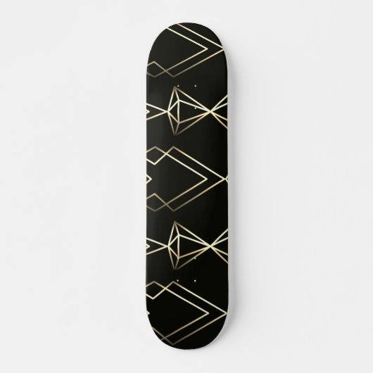 Skateboard Design rétro classique en noir et or (Devant)