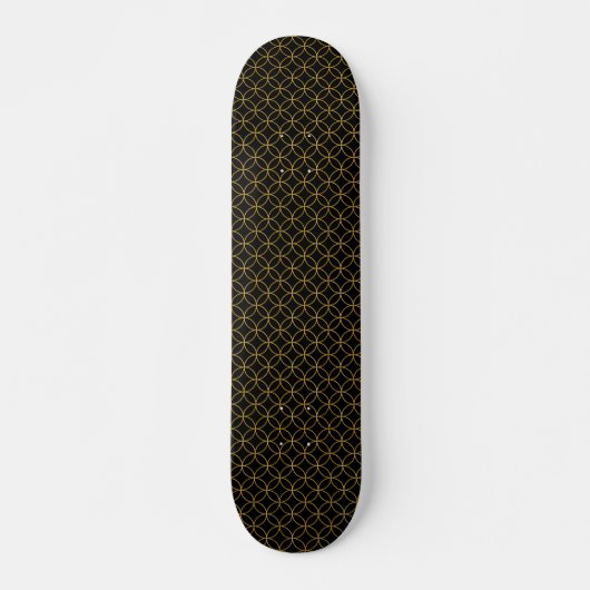 Skateboard Design traditionnel japonais1 -SHIPPO- Noir&Or (Devant)