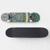 Skateboard Designs orientaux bleus avec facettes souriantes (Horz)