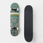 Skateboard Designs orientaux bleus avec facettes souriantes (Recto)
