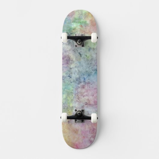 Skateboard dessin abstrait de carte blanche d'aquarelle (Recto)