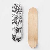 Skateboard dessin Abstrait de ligne florale (Recto)
