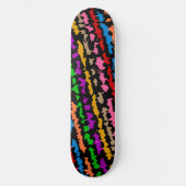Skateboard Dessin abstrait irrégulier coloré noir (Recto)