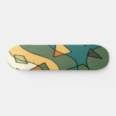 Skateboard Dessin abstrait vintage dessiné à la main (Horz)