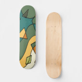 Skateboard Dessin abstrait vintage dessiné à la main (Recto)