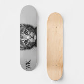 Skateboard Dessin adorable de Monogramme de jeune chat (Recto)