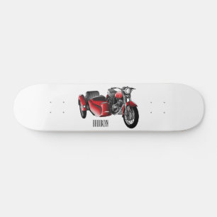 Skateboard dessin animé de la moto Sidecar