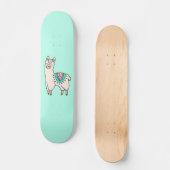 Skateboard dessin animé de llama alpaga souriant (Recto)