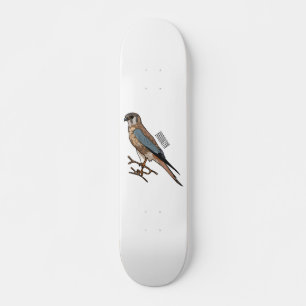 Skateboard dessin animé d'oiseau-kestrel américain