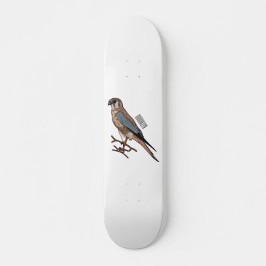 Skateboard dessin animé d'oiseau-kestrel américain (Devant)