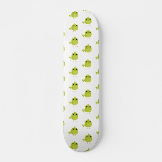 Skateboard Dessin animé d'oiseau vert (Devant)