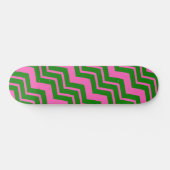 Skateboard Dessin chevron zigzag vert rose (Horz)