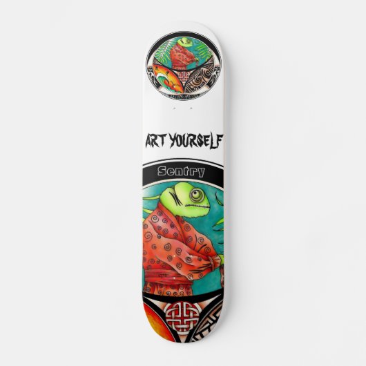 Skateboard Dessin d'art de Chameleon (Recto)
