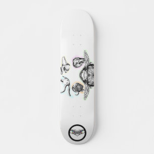 Skateboard Dessin d'art de la ligne de pieuvre de l'éléphan