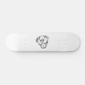 Skateboard dessin de bulle simple amoureux de les chiens noir (Horz)